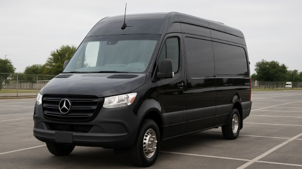 Exterior of Charter Bus Company Albany's 14 Passenger Sprinter Limousine in Albany