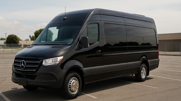 Exterior of Charter Bus Company Corvallis's 14 Passenger Sprinter Limousine in Corvallis