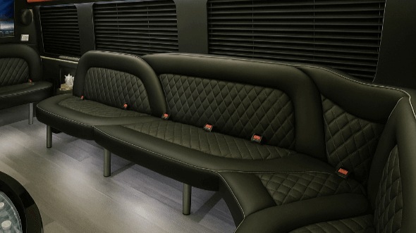 Interior of Charter Bus Company Corvallis's 18 Passenger Party Bus in Corvallis