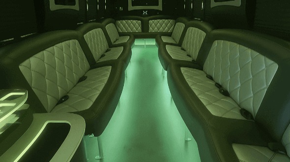 Interior of Charter Bus Company Aloha's 20 Passenger Party Bus in Aloha