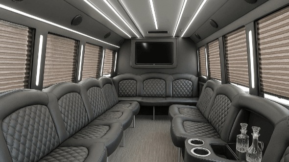 Interior of Charter Bus Company Gresham's 20 Passenger Party Bus in Gresham