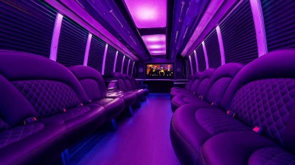 Interior of Charter Bus Company Vancouver's 20 Passenger Party Bus in Vancouver