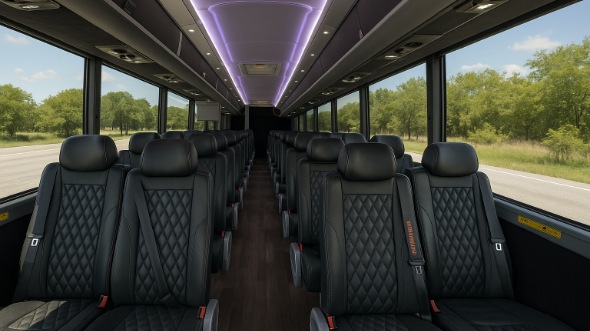 Interior of Charter Bus Company Salem's 28 Passenger Minibus in Salem
