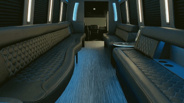 Interior of Charter Bus Company Albany's 28 Passenger Party Bus in Albany
