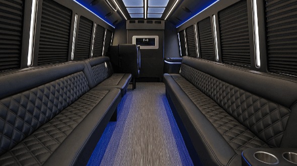 Interior of Charter Bus Company Vancouver's 30 Passenger Party Bus in Vancouver