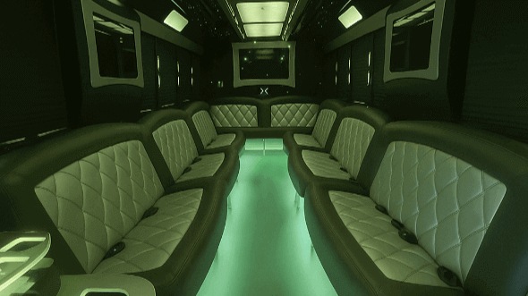 Interior of Charter Bus Company Aloha's 50 Passenger Party Bus in Aloha