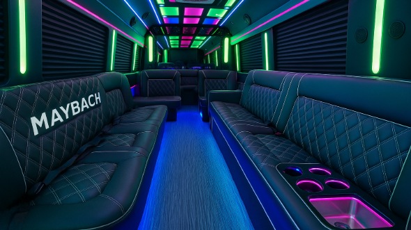 Interior of Charter Bus Company Vancouver's 50 Passenger Party Bus in Vancouver