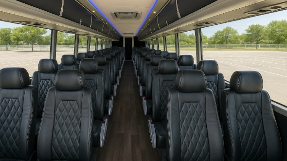 Interior of Charter Bus Company Salem's 56 Passenger Charter Bus in Salem
