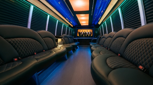 salem 28 passenger party bus interior
