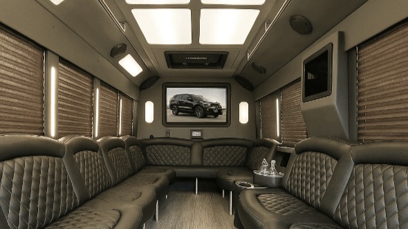 salem 30 passenger party bus inside